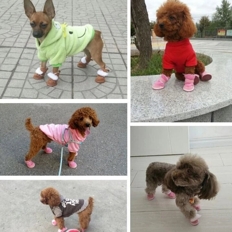 4Pcs Pet Snow Boots