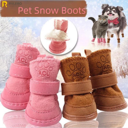 4Pcs Pet Snow Boots