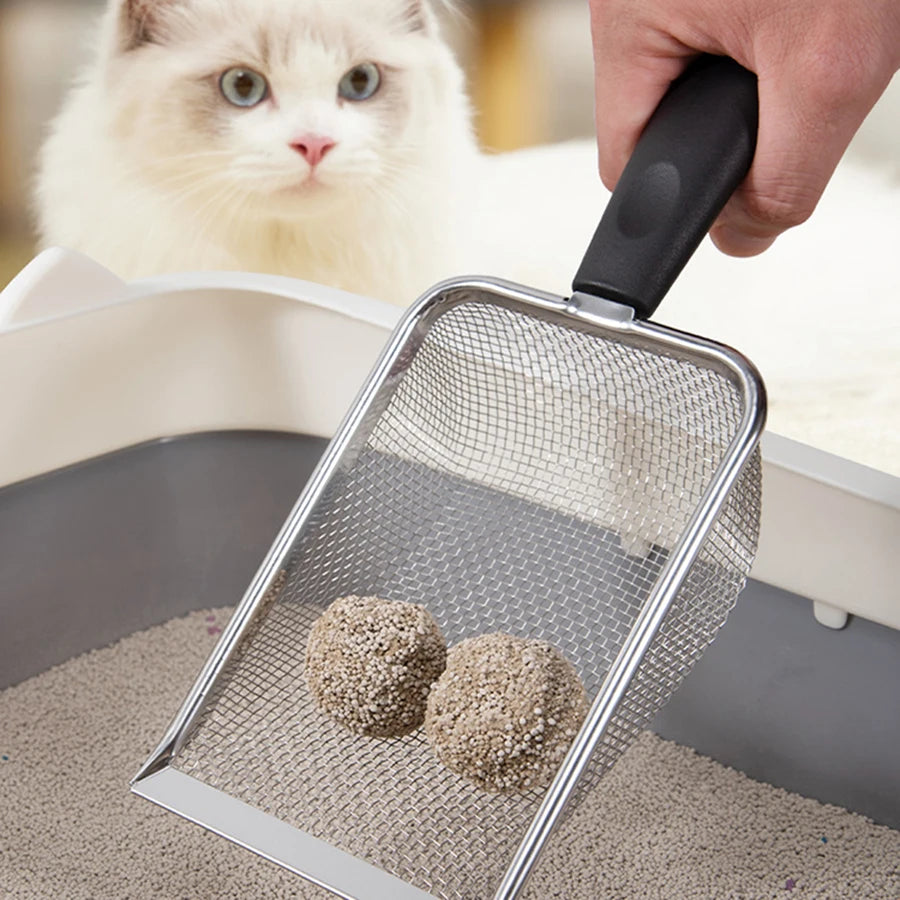 Stainless steel cat litter shovel