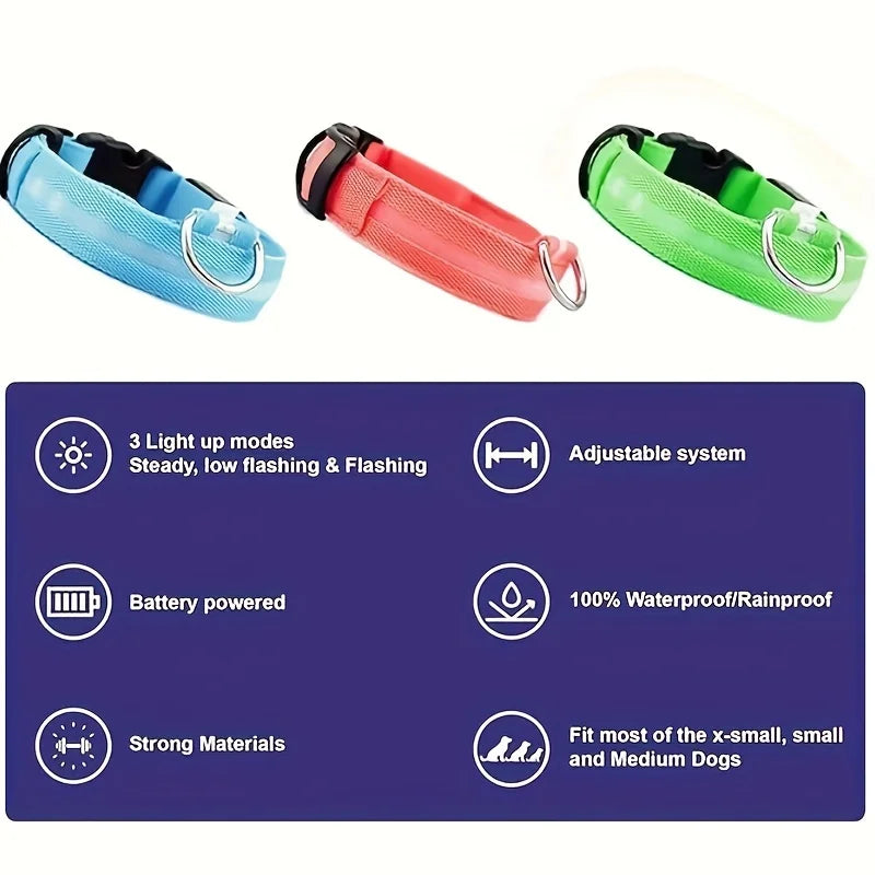 طوق الكلب العاكس LED