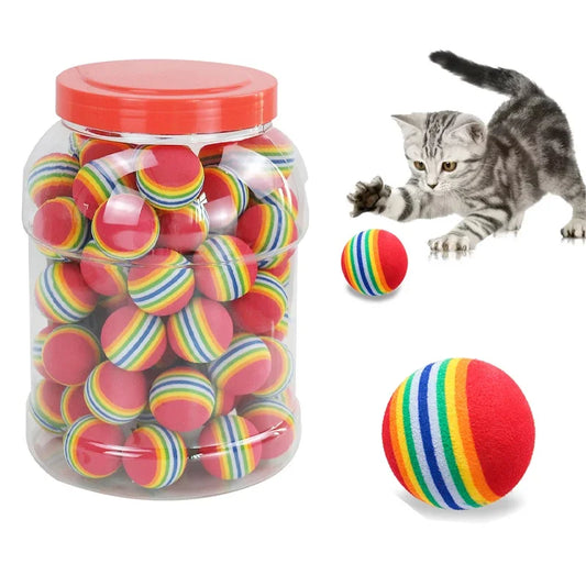 Rainbow EVA Cat Toys Ball Interactive