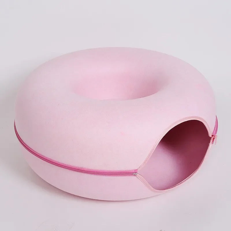 Donut Cat Bed Interactive Tunnel