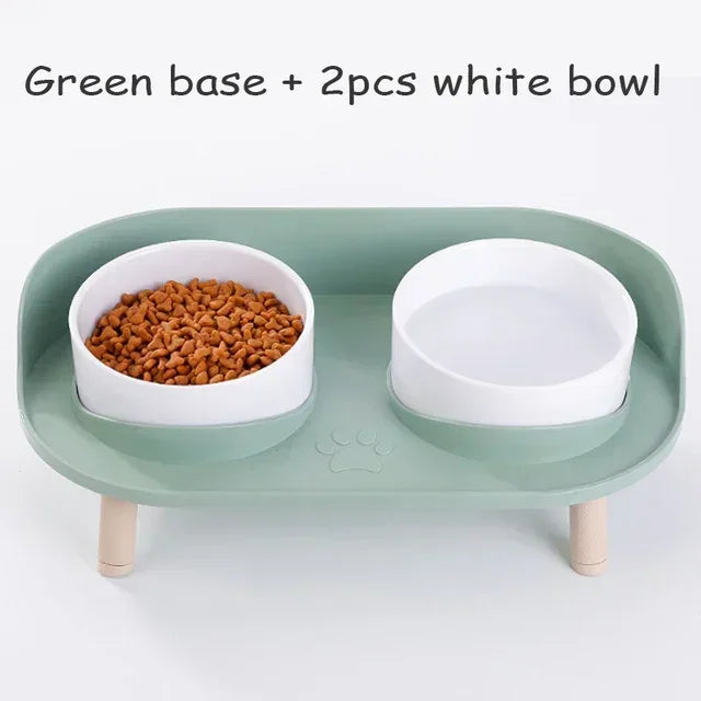 Double Bowls Feeder Adjustable Height