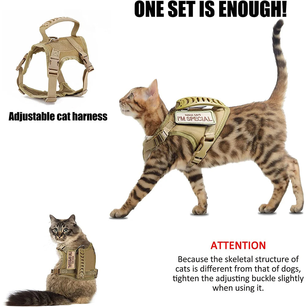 Tactical Pet Harness For Walking Escape Proof