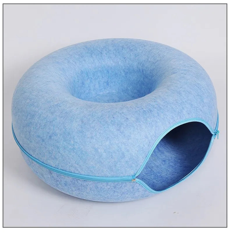 Donut Cat Bed Interactive Tunnel