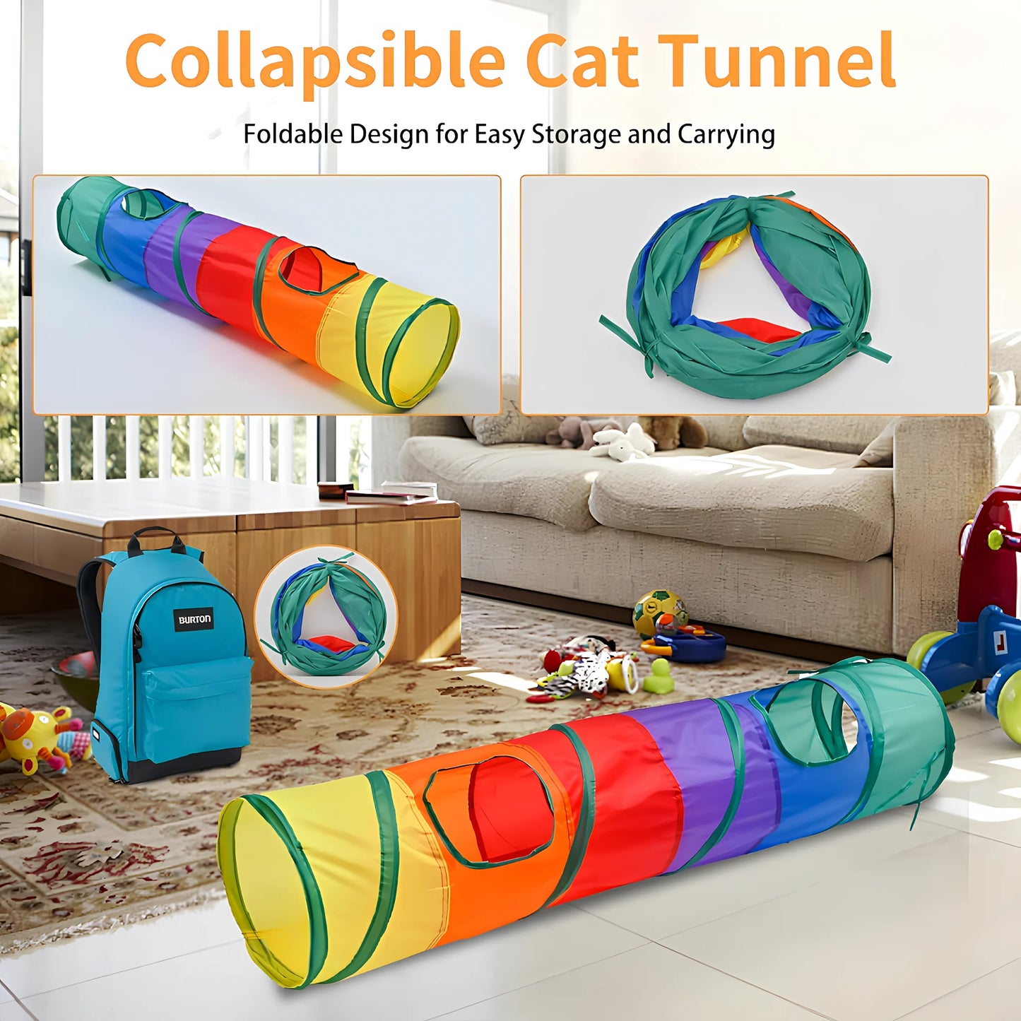 Cat Play Tunnel Interactive Toy