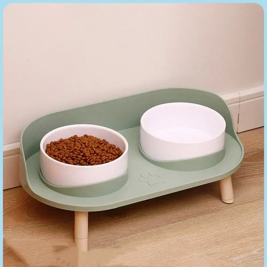 Double Bowls Feeder Adjustable Height