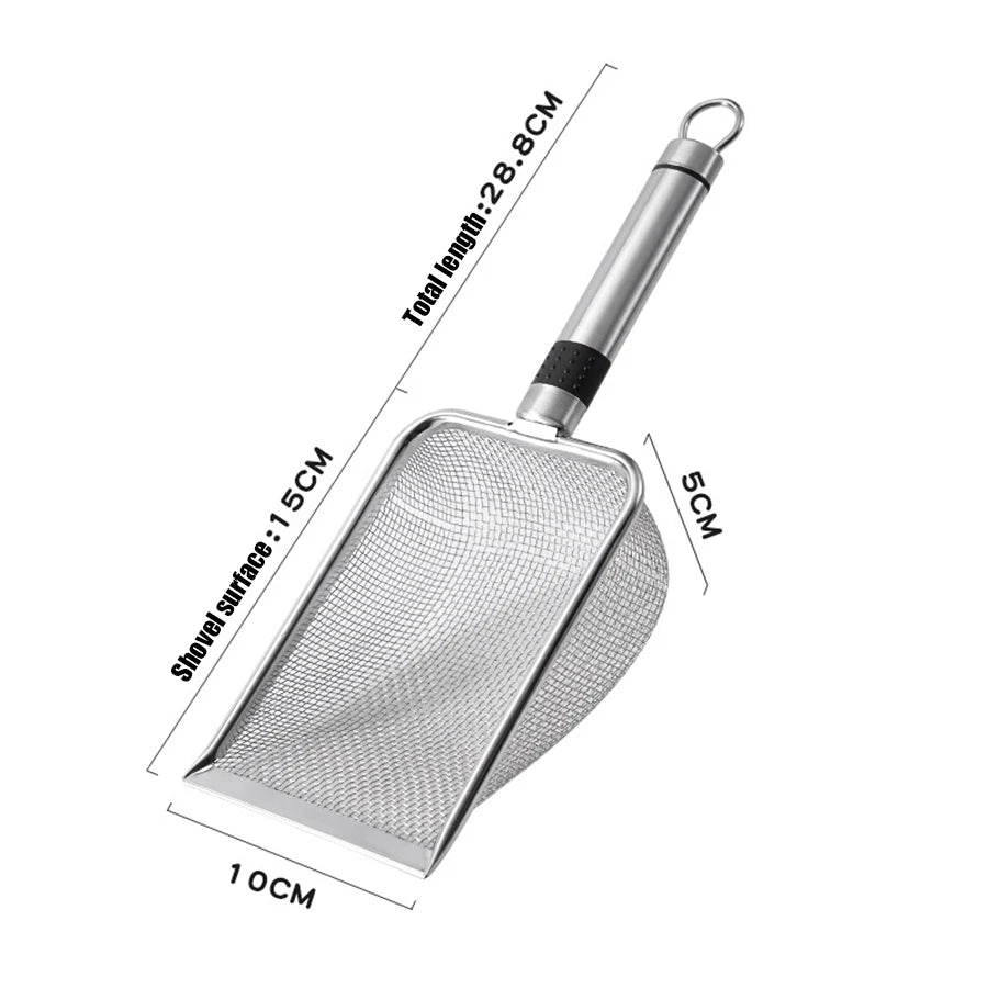 Stainless steel cat litter shovel