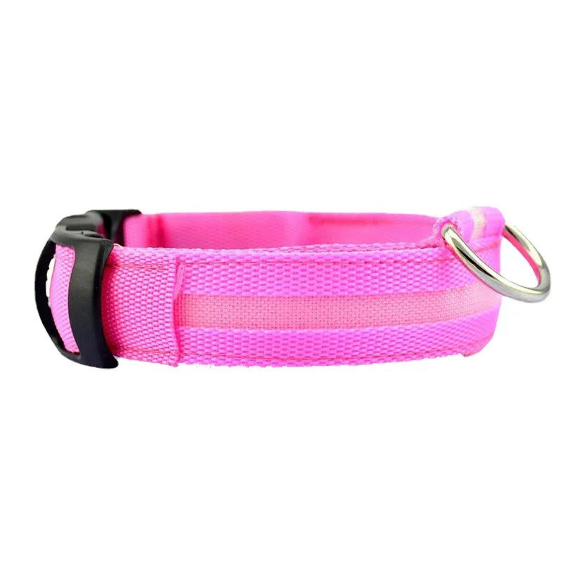 Glowing collar nylon collar dog leash