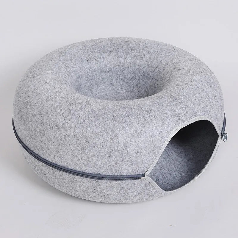 Donut Cat Bed Interactive Tunnel