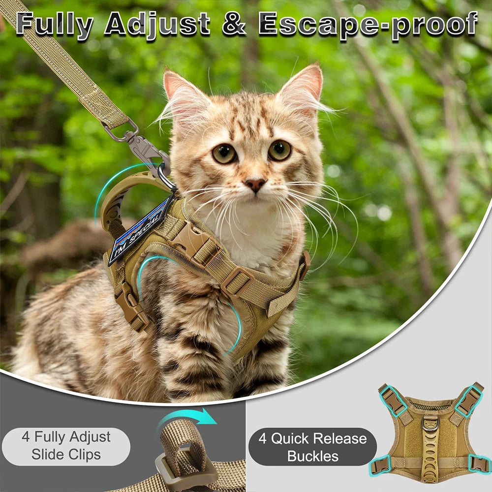 Tactical Pet Harness For Walking Escape Proof