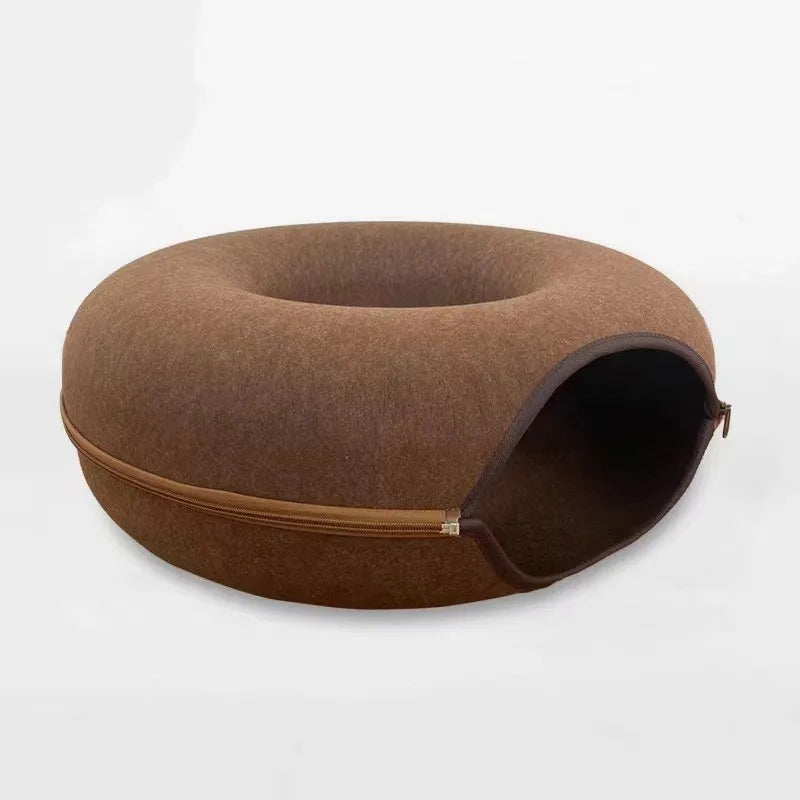 Donut Cat Bed Interactive Tunnel