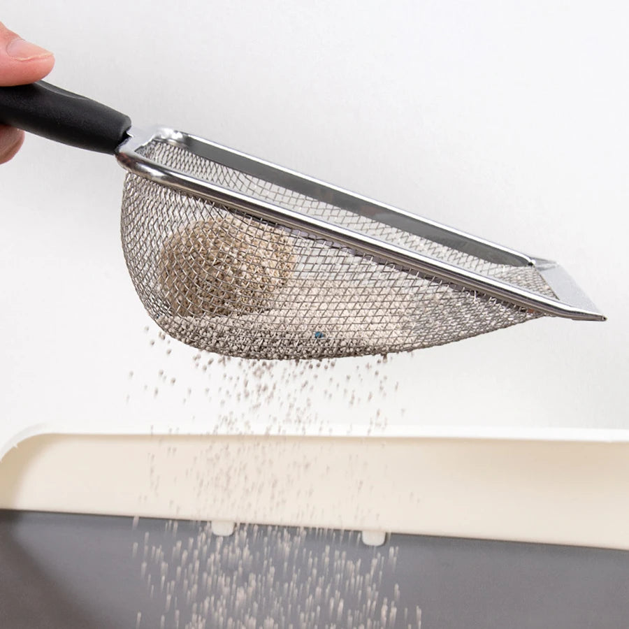 Stainless steel cat litter shovel